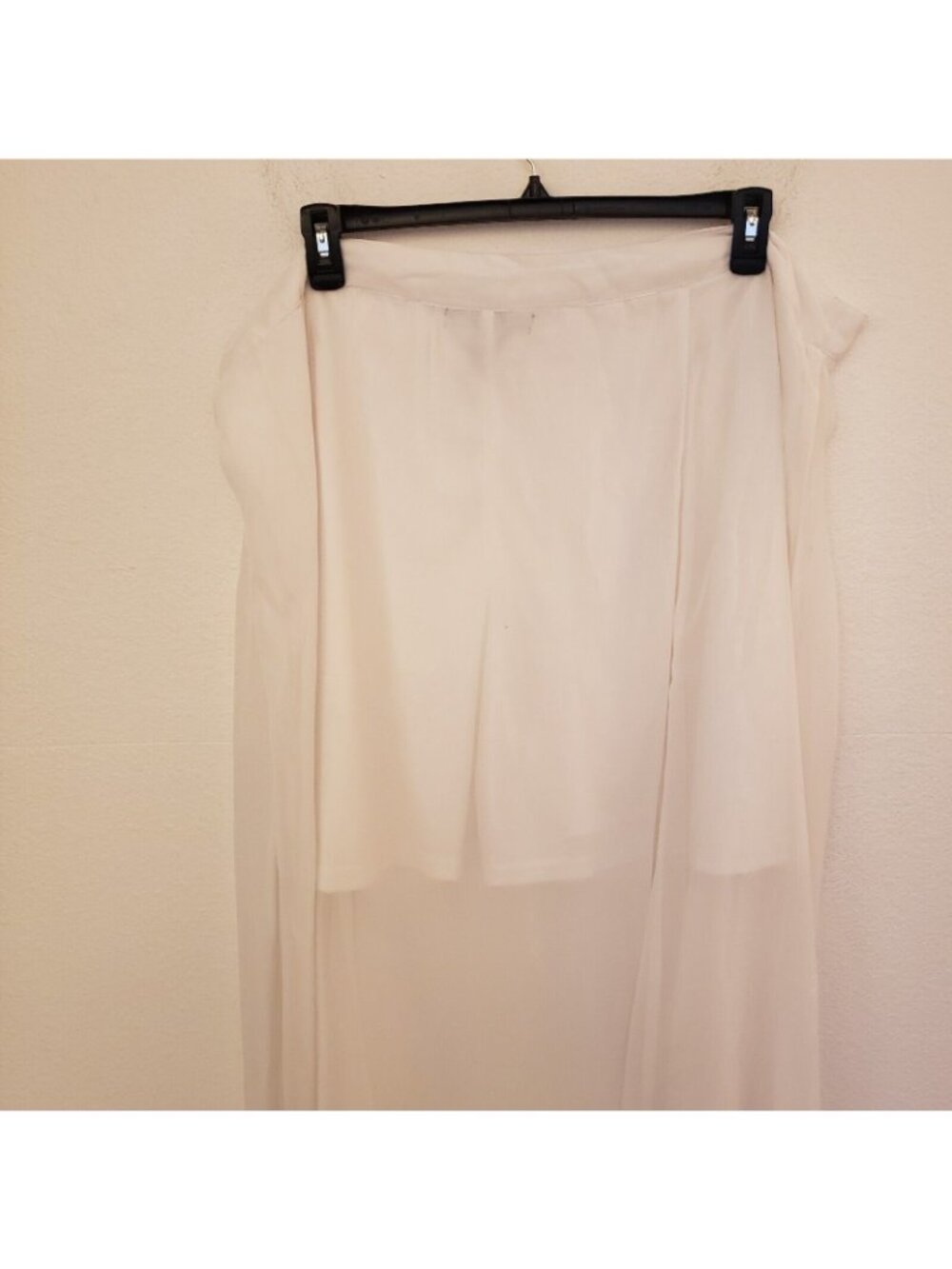 Ashley Stewart White Chiffon Boho Sheer Maxi Skirt with Shorts Size 26 EUC - Picture 4 of 7